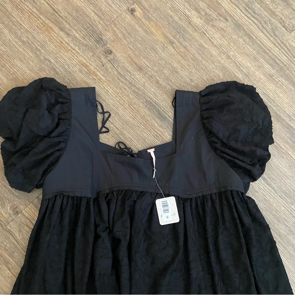 FREE PEOPLE Sunrise To Sunset Lace Babydoll Top Short Sleeve NWT - Picture 4 of 8